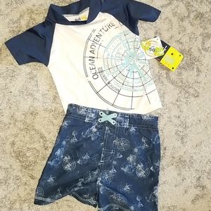 ⚘$4 for $24⚘ NEW swimsuit & rashguard set Nautical